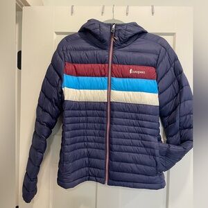 Cotopaxi Multicolor Puffer Jacket - Blue, Red, White